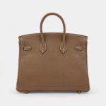 Hermès Etoupe Togo Birkin 25 Gold Hardware