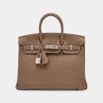 Hermès Etoupe Togo Birkin 25 Palladium Hardware