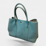 Hermès Garden Party Leather Tote Blue Handbag