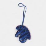 Hermès GeeGee Savannah Bag Charm PM Bleu Saphir Bleu France Mauve Sylvestre Milo Lambskin