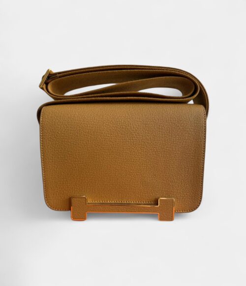 Hermès Geta Crossbody Bag in Brown Leather
