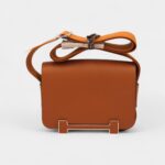 Hermès Geta Crossbody Bag in Orange Leather