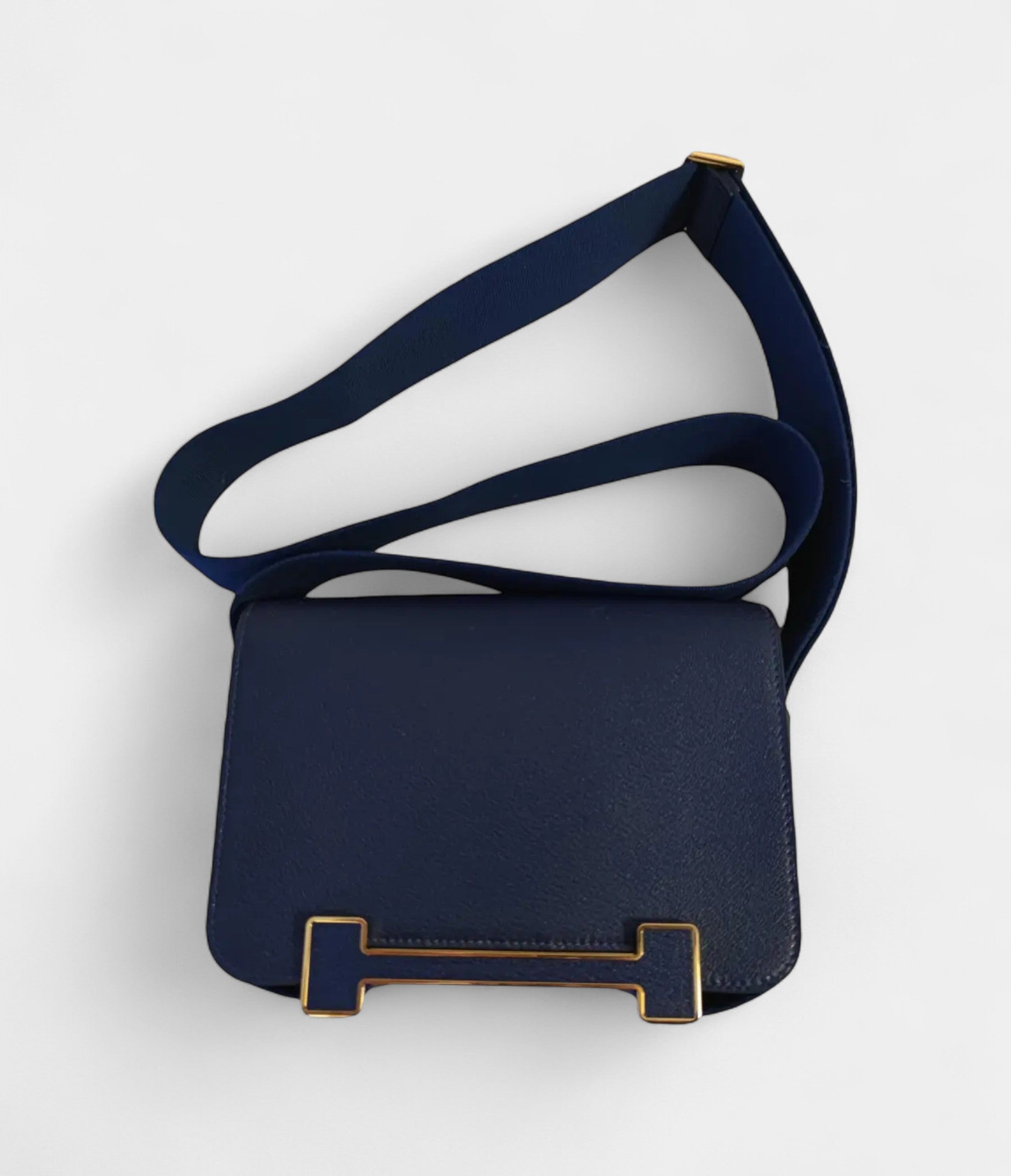 Hermès Geta Handbag in Navy Leather