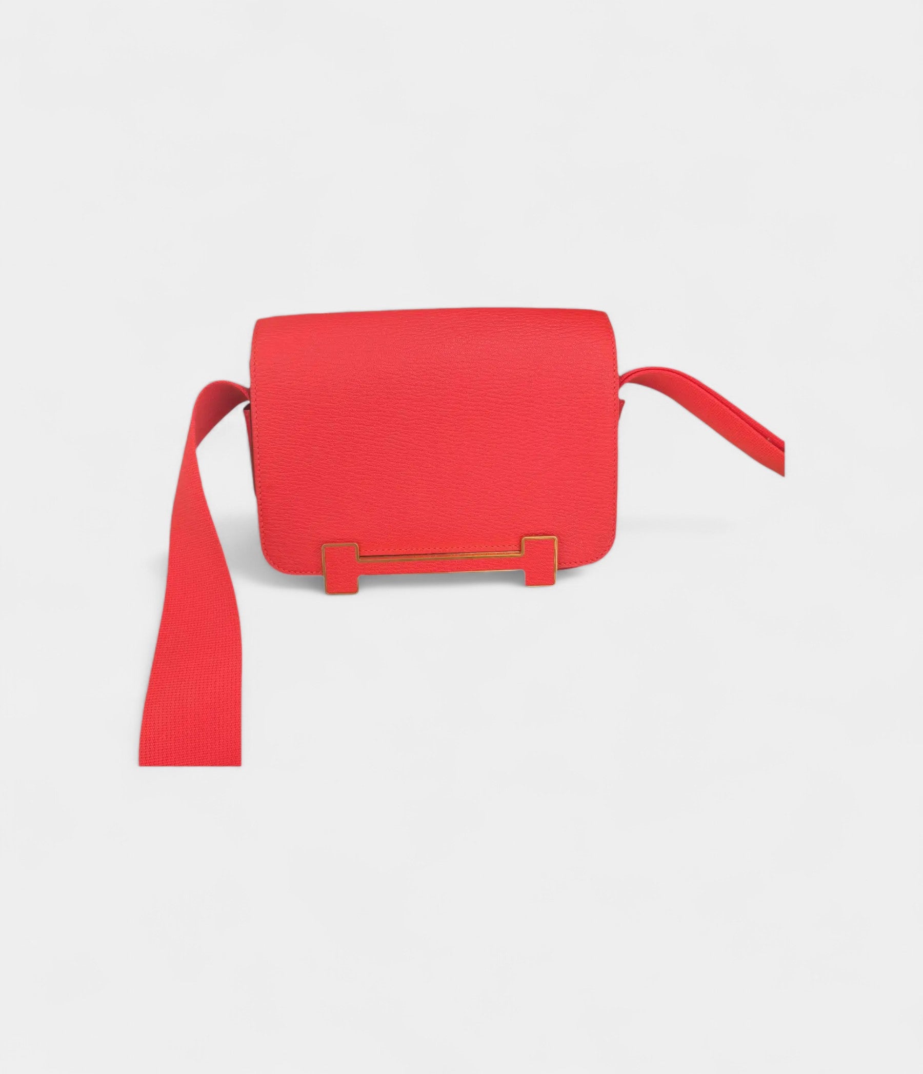 Hermès Geta Handbag in Red Leather