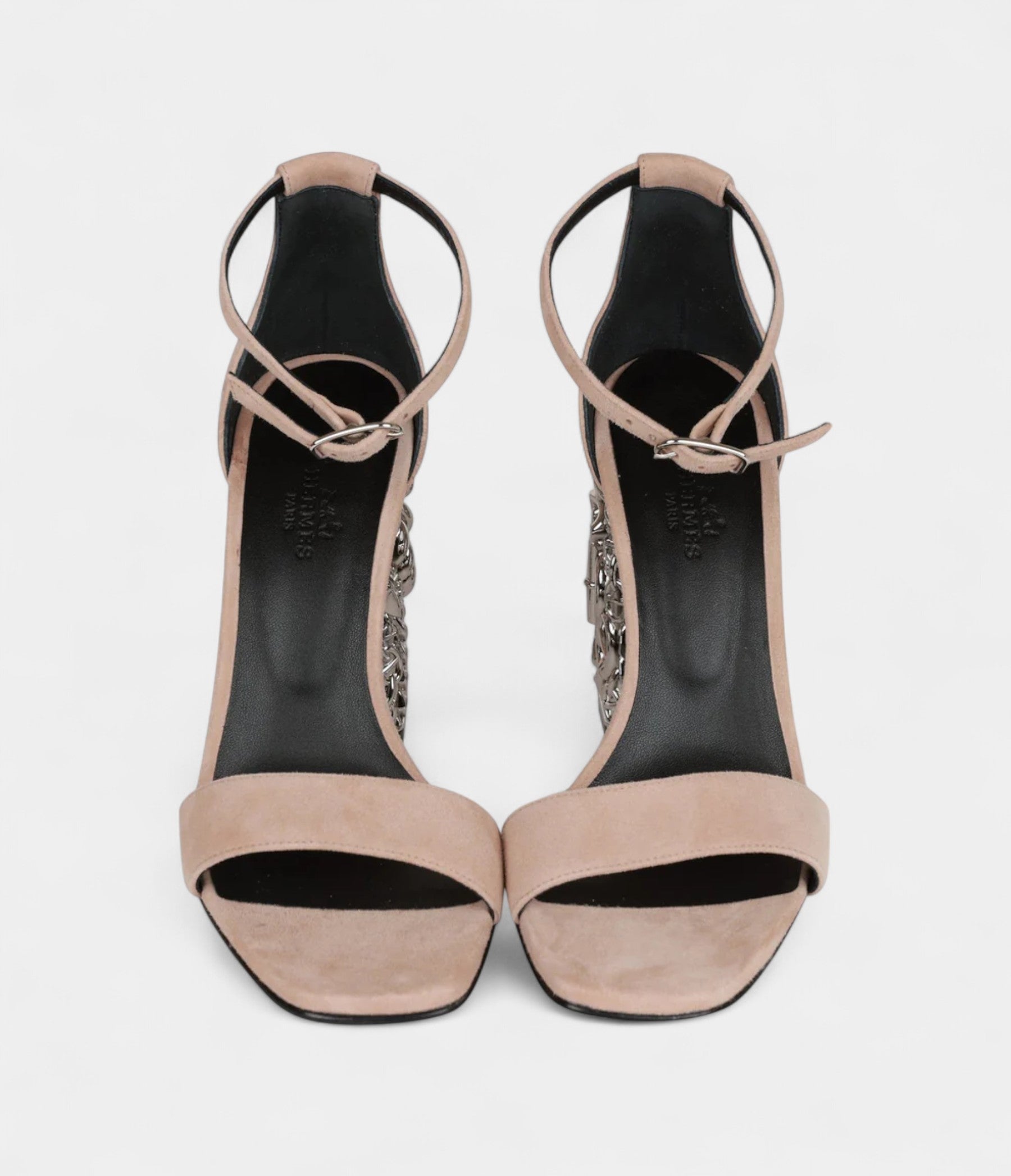 Hermès Glam 105 Sandals Beige Suede 38