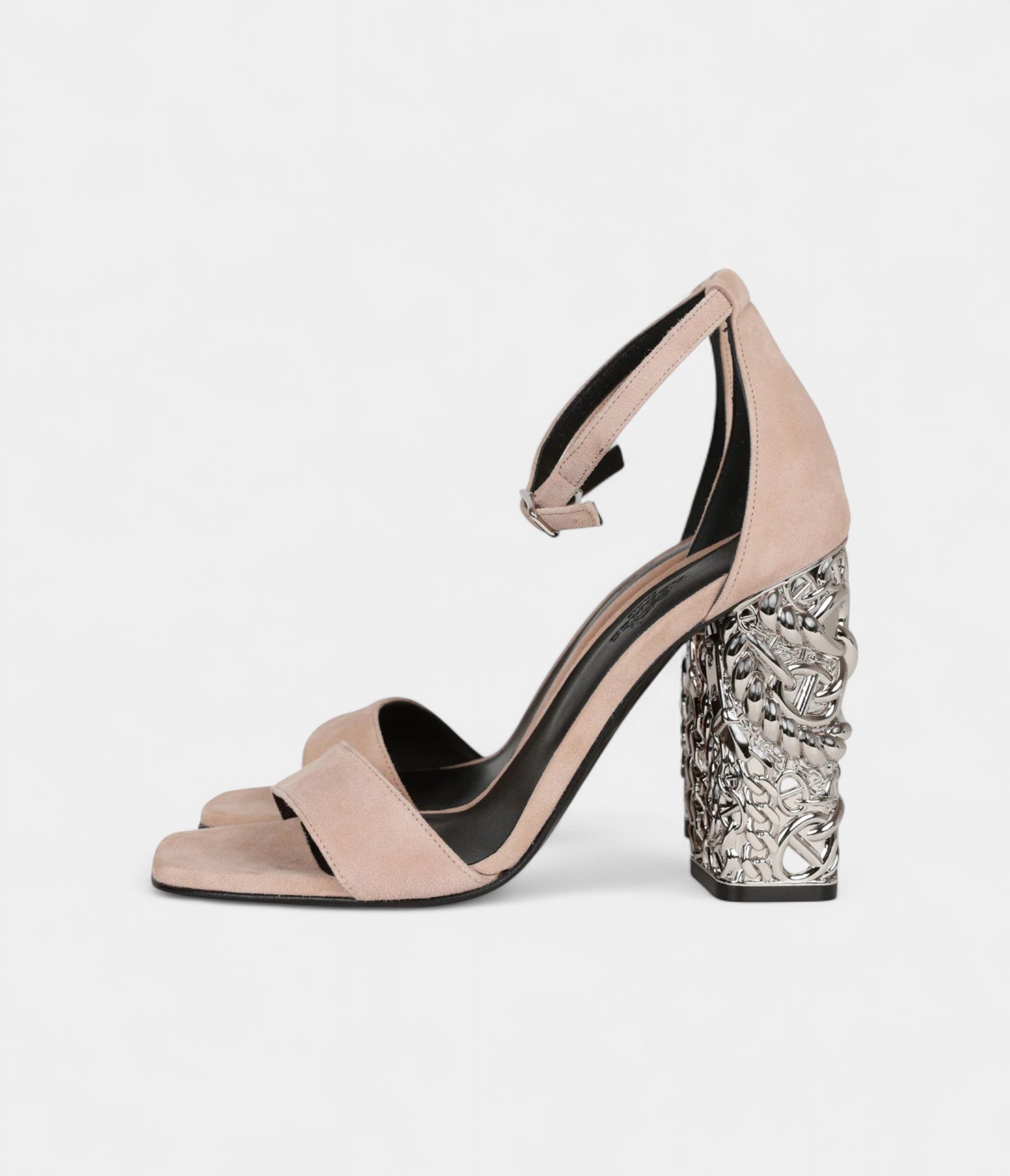 Hermès Glam 105 Sandals Beige Suede 38