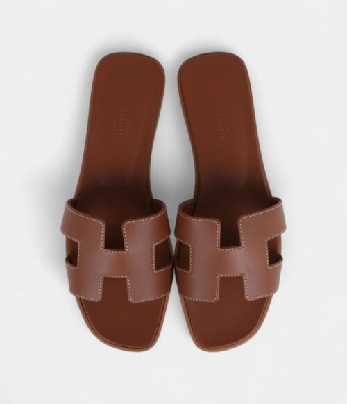 Hermès Oran Sandals Gold Box Calfskin 37.5 EU