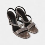 Hermès Glamour 95 Sandals Ombre Lizard Palladium Hardware 38 EU
