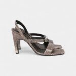 Hermès Glamour 95 Sandals Ombre Lizard Palladium Hardware 38 EU