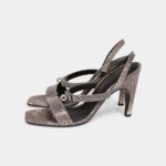Hermès Glamour 95 Sandals Ombre Lizard Palladium Hardware 38 EU