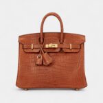 Hermès Gold Matte Porosus Crocodile Birkin 25 Gold Hardware