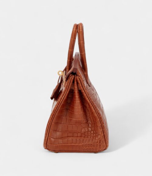 Hermès Gold Matte Porosus Crocodile Birkin 25 Gold Hardware