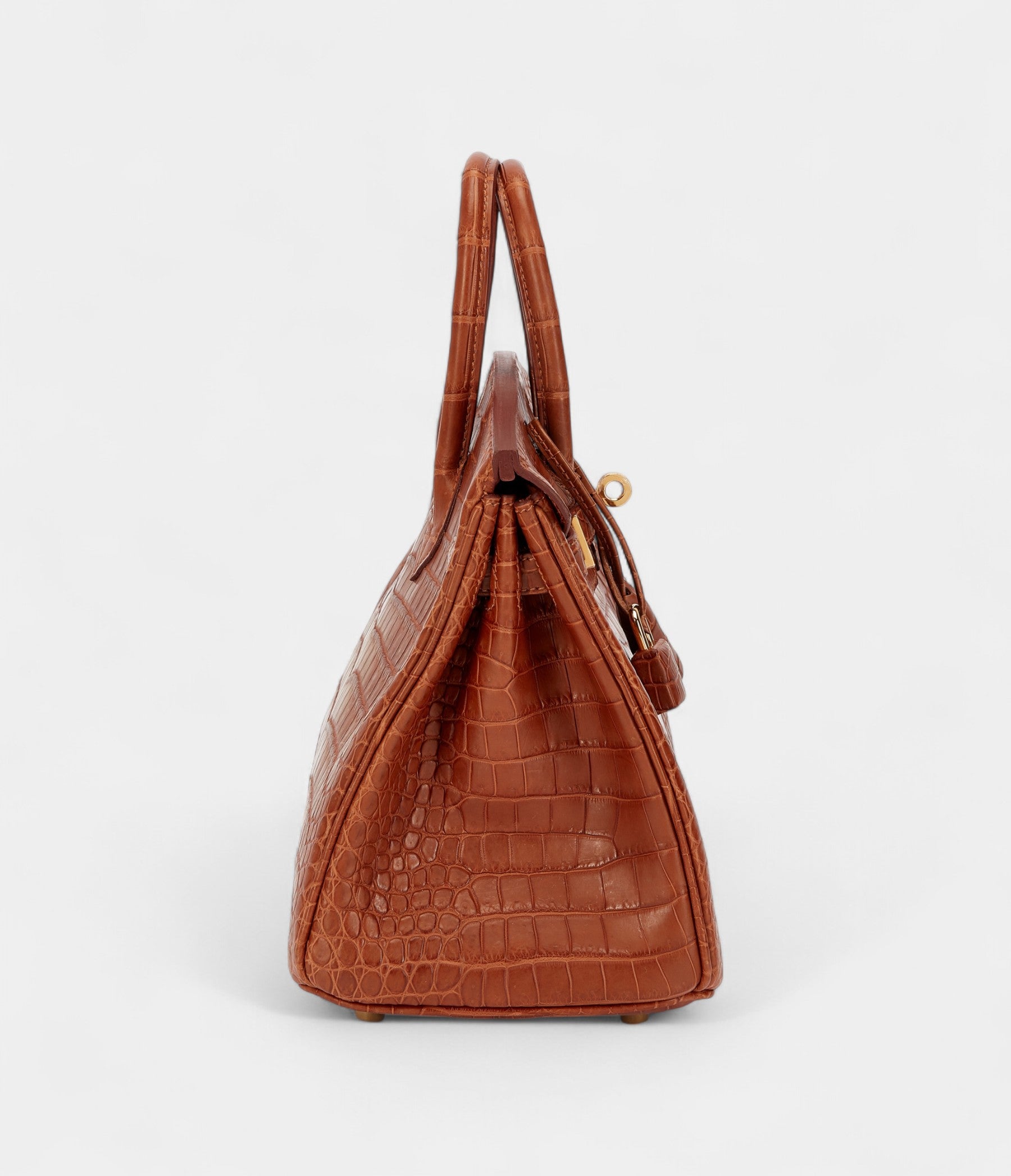 Hermès Gold Matte Porosus Crocodile Birkin 25 Gold Hardware