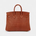 Hermès Gold Matte Porosus Crocodile Birkin 25 Gold Hardware