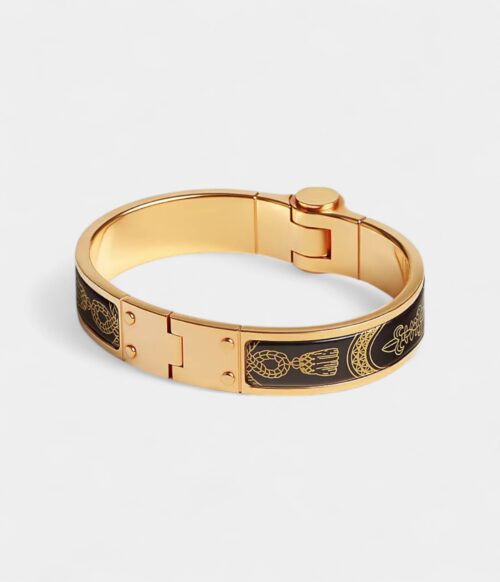 Hermès Grand Apparat Hinged Bracelet Orfèvre Jaune Or Noir