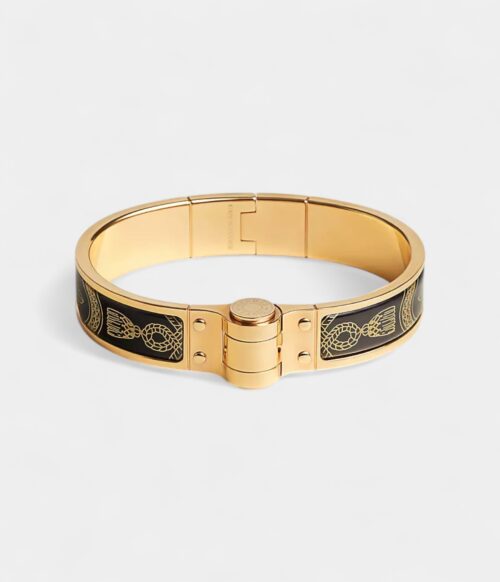 Hermès Grand Apparat Hinged Bracelet Orfèvre Jaune Or Noir