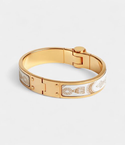 Hermès Grand Apparat Hinged Bracelet Orfèvre Jaune or Blanc