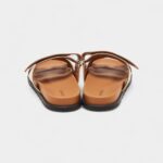 Hermes Grey/Brown Canvas Chypre Sandals 43 EU