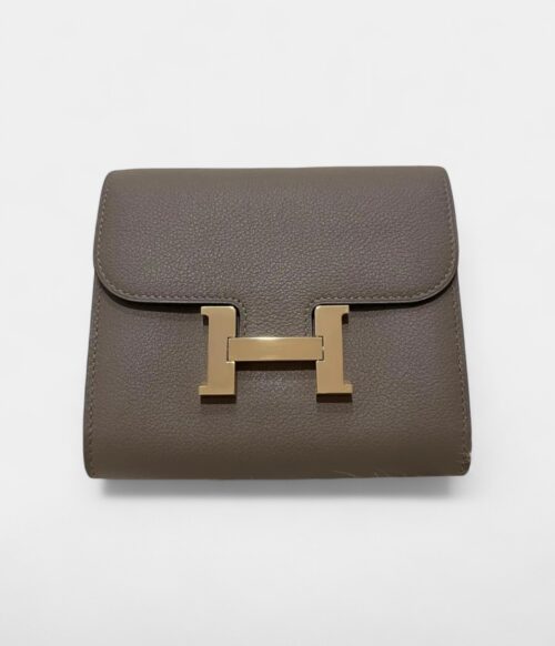 Hermès Grey Constance Leather Wallet