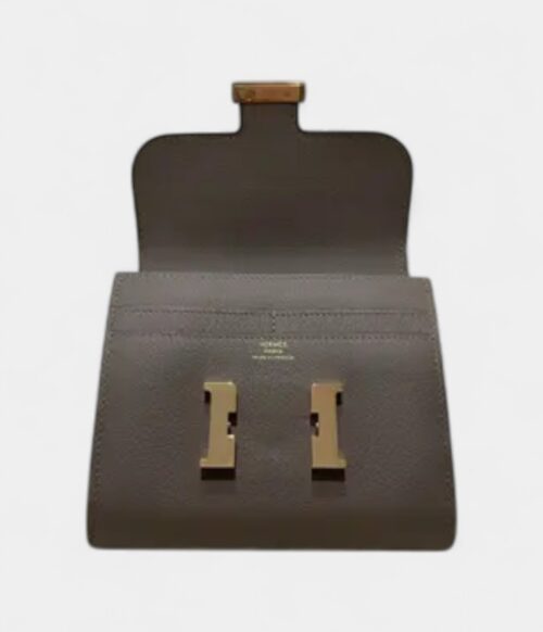 Hermès Grey Constance Leather Wallet