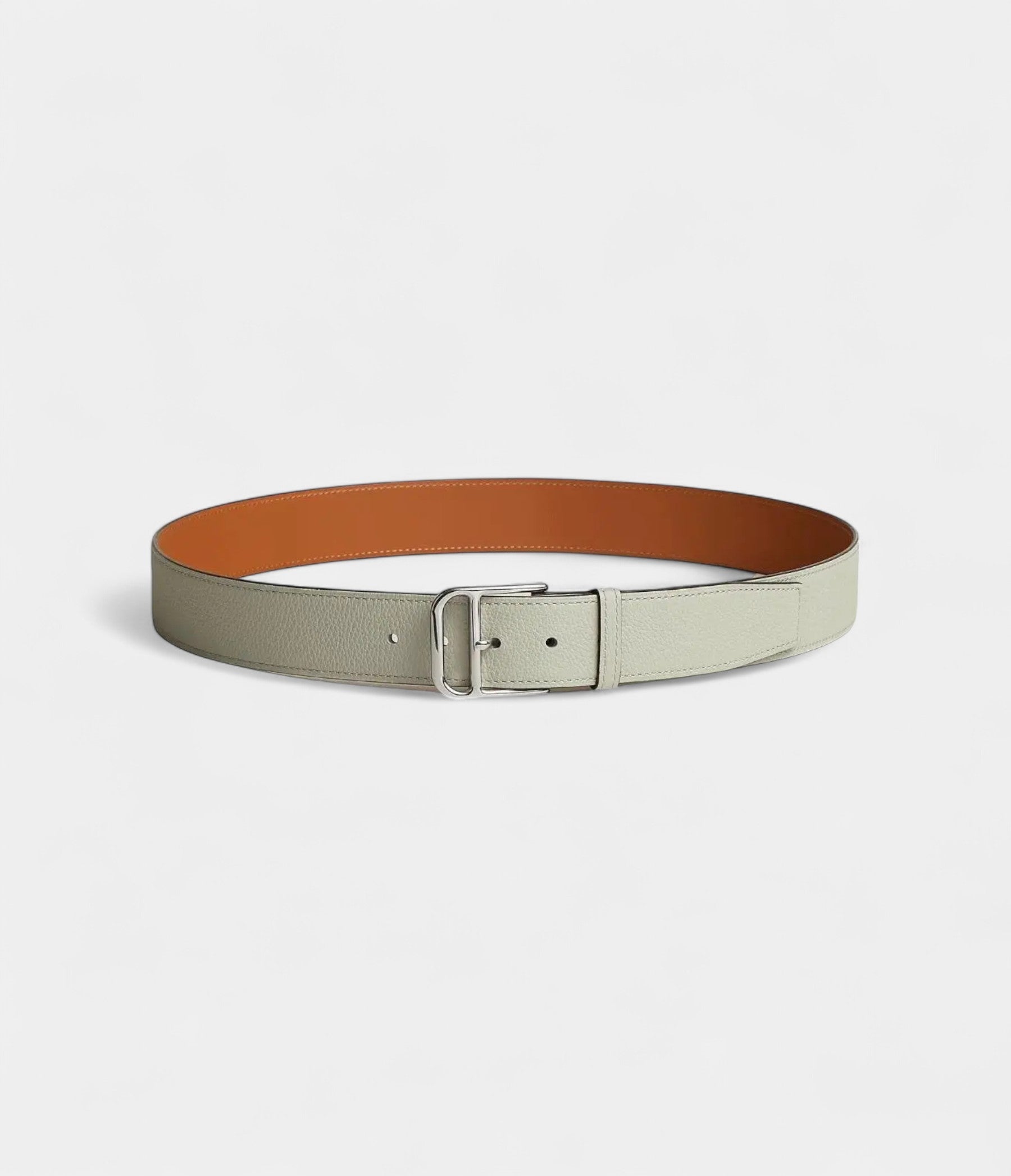 Hermès Grey Leather Belt Understated Elegance in a Modern Classic