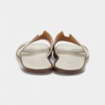 Hermes Grey Leather Izmir Flat Slides 41 EU