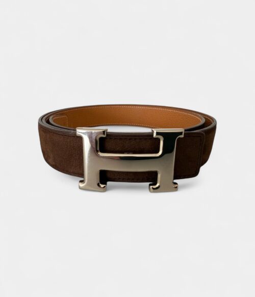 Hermès H Brown Leather Belt Classic Elegance with a Bold Signature