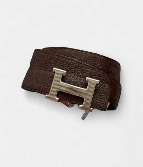 Hermès H Brown Leather Belt Classic Warmth with Iconic Style