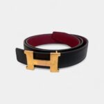 Hermès H Leather Belt with Signature Buckle