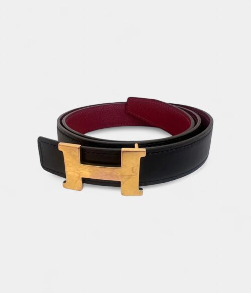 Hermès H Leather Belt with Signature Buckle