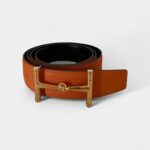 Hermès H Orange Leather Belt Bold Color, Iconic Craftsmanship