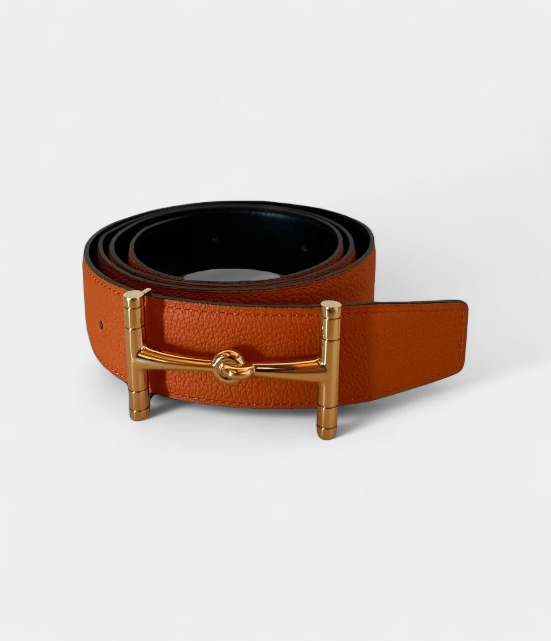 Hermès H Orange Leather Belt Bold Color, Iconic Craftsmanship