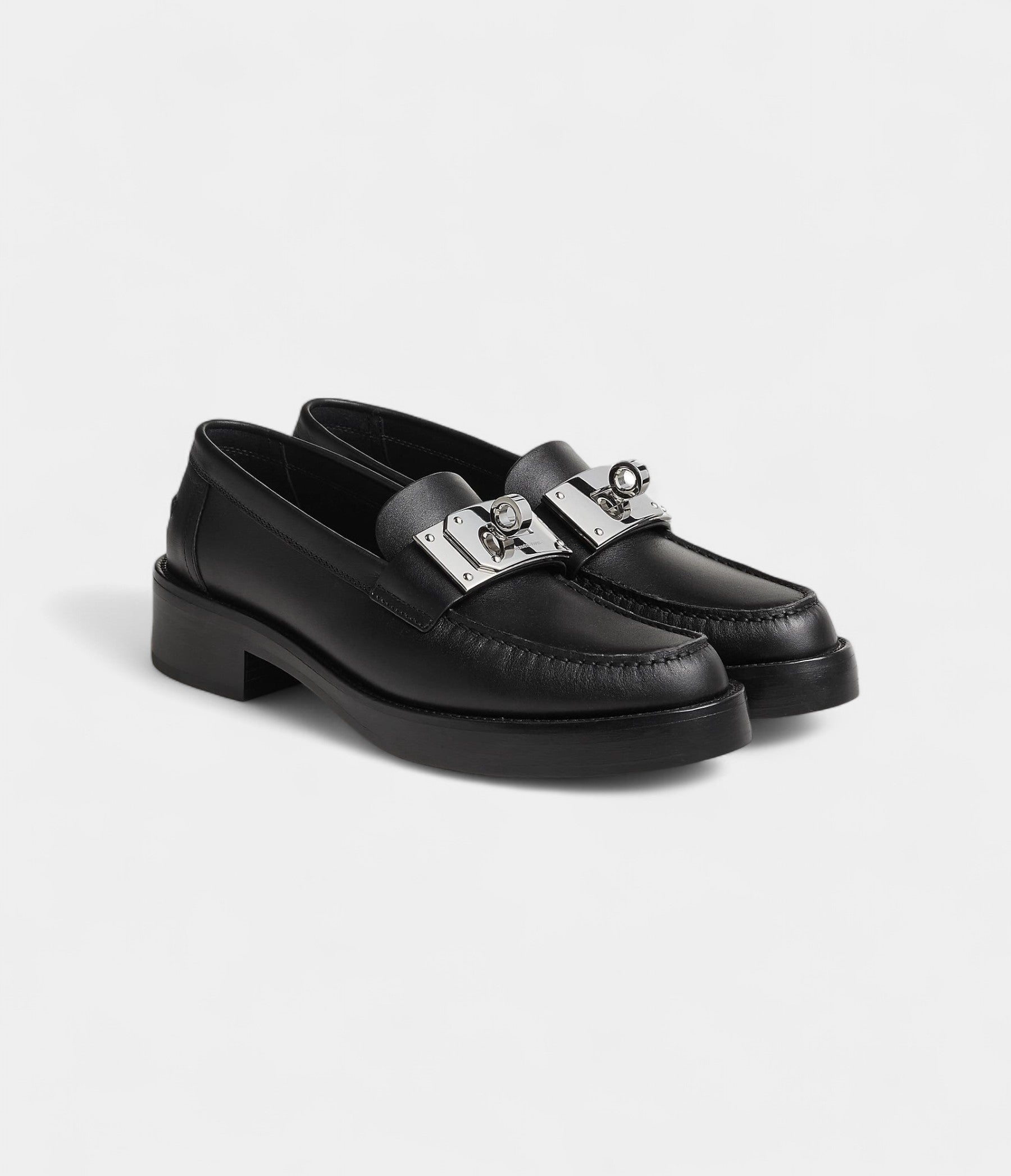 Hermes Hot Loafer Noir Calfskin Leather
