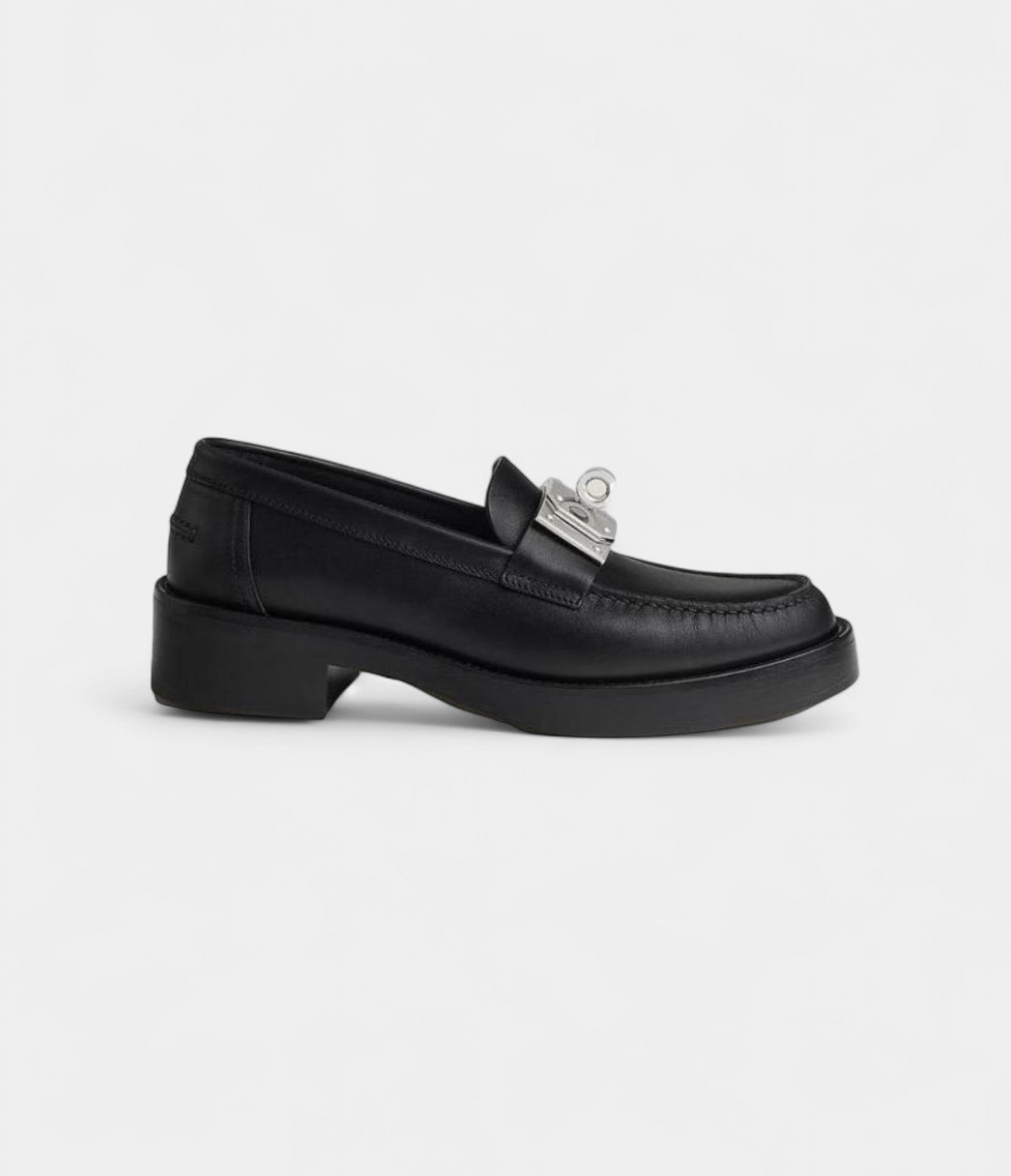Hermes Hot Loafer Noir Calfskin Leather