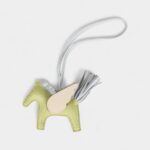 Hermès Jaune Bourgeon Bleu Brume Nata Pegasus Horse Rodeo Bag Charm PM Milo Lambskin