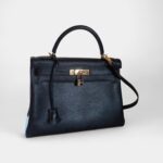 Hermes Kelly 32 Black Ardennes Gold Authentic Hardware