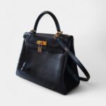 Hermes Kelly 32 Black Ardennes Gold Authentic Hardware