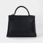 Hermes Kelly 32 Black Ardennes Gold Authentic Hardware