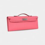 Hermès Kelly Cut Rose Azalee Swift Palladium Hardware