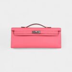 Hermès Kelly Cut Rose Azalee Swift Palladium Hardware