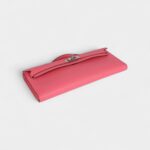 Hermès Kelly Cut Rose Azalee Swift Palladium Hardware