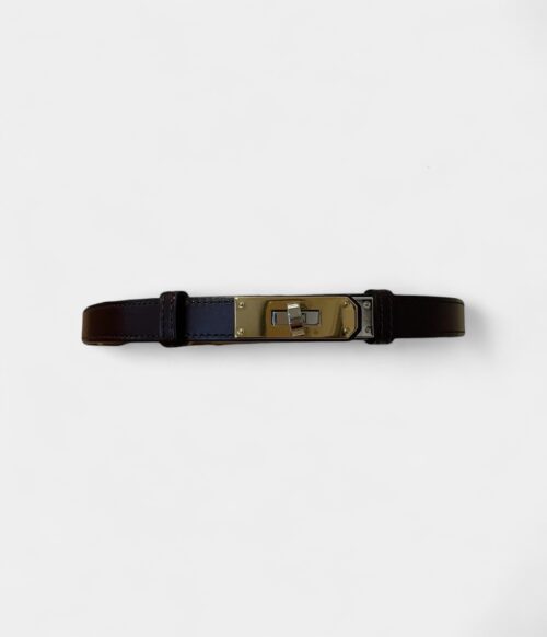 Hermès Kelly Leather Belt in Burgundy