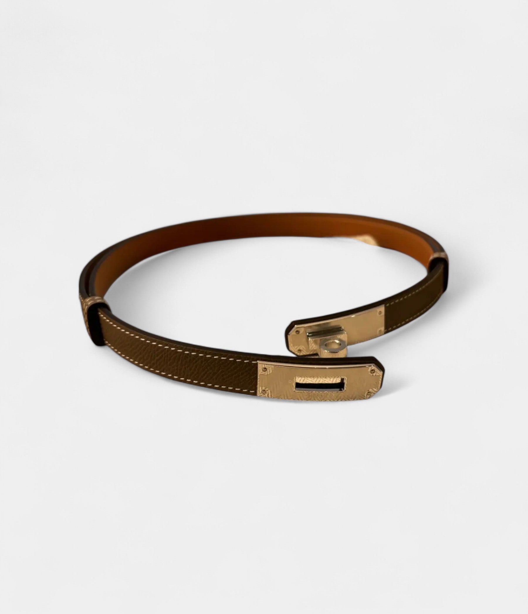Hermès Kelly Leather Belt in Grey Understated Elegance, Redefined