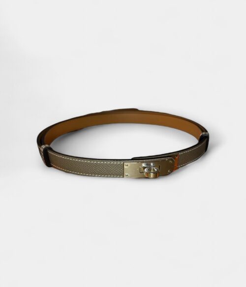 Hermès Kelly Leather Belt in Grey Understated Elegance, Redefined