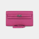 Hermès Kelly Wallet To Go Rose Pourpre Chevre Palladium Hardware