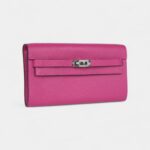 Hermès Kelly Wallet To Go Rose Pourpre Chevre Palladium Hardware