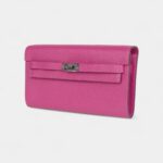 Hermès Kelly Wallet To Go Rose Pourpre Chevre Palladium Hardware