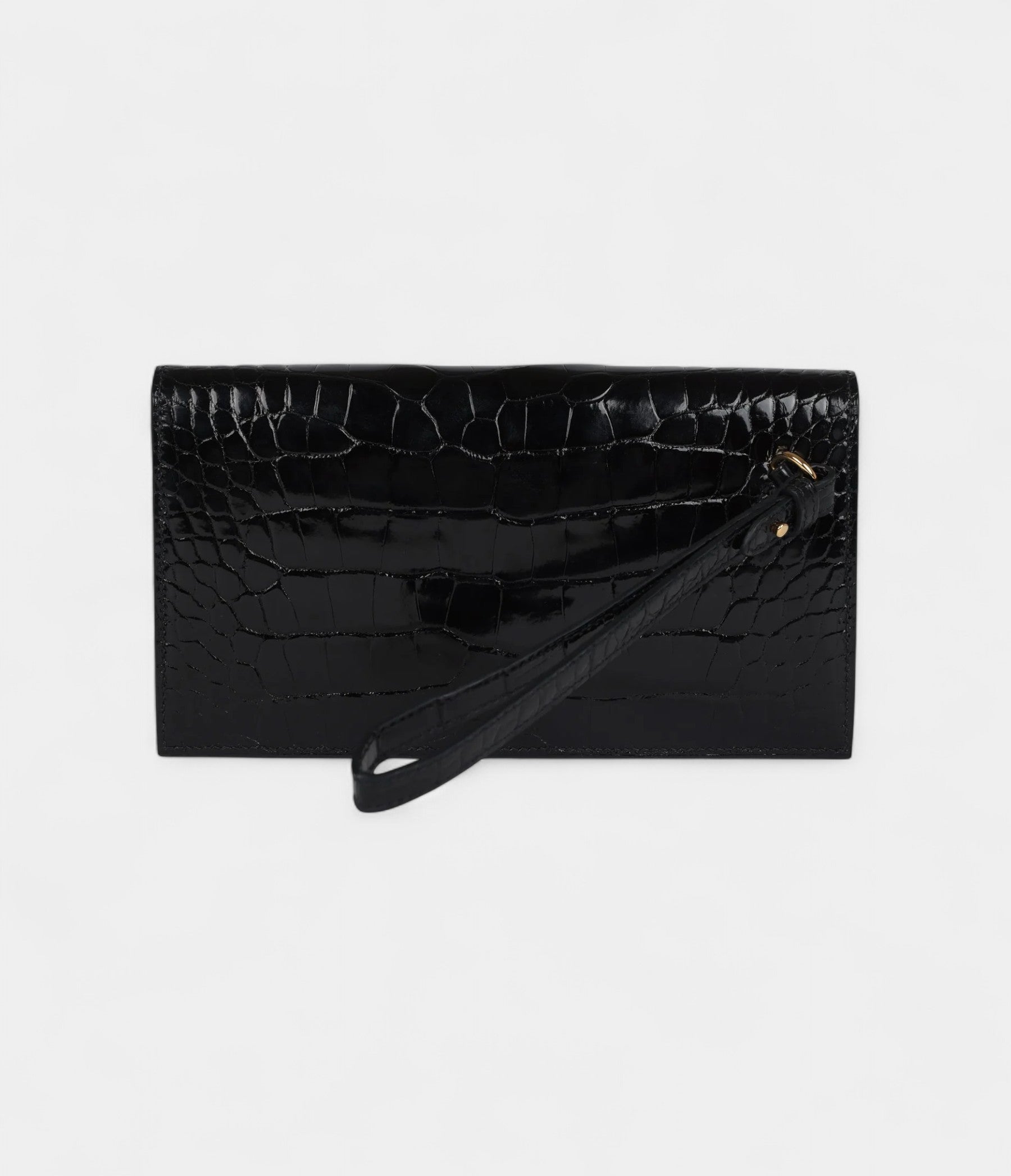 Hermès Kelly Pocket Long Wallet Black Shiny Alligator Gold Hardware