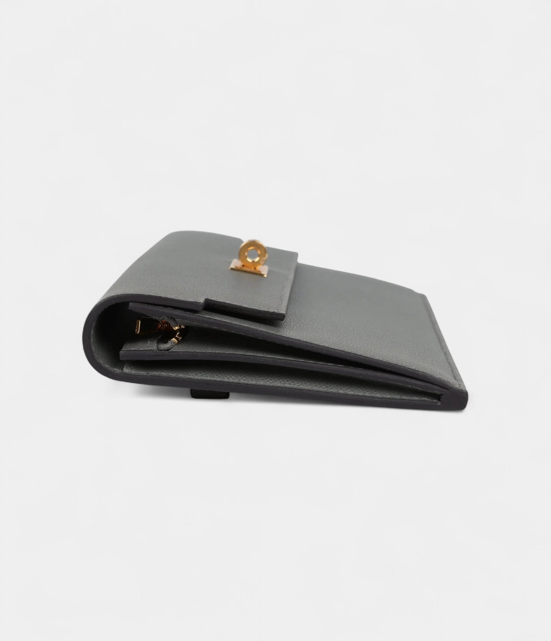 Hermès Kelly Pocket Long Wallet Gris Meyer Madame Gold Hardware