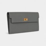 Hermès Kelly Pocket Long Wallet Gris Meyer Madame Gold Hardware